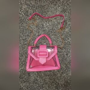 MMS Design Studio | Transparent And Pink Mini Bag with Detachable Strap